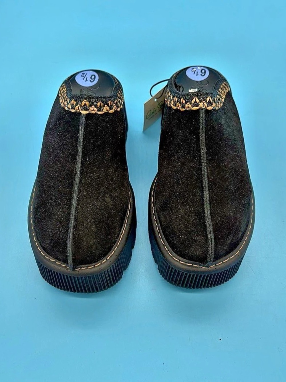Carlo Pera Black Suede Platform Clog Mules Made in Italy NWT Boho Size 6.5
